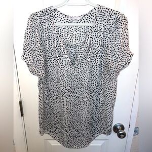 Women's Black and White Polka Dot Top
